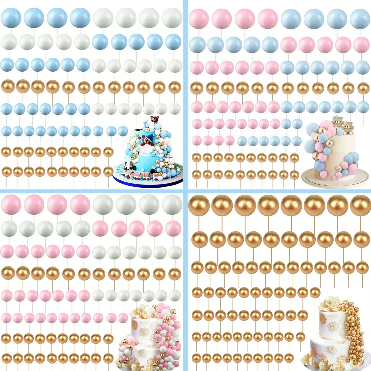 Confetti Balloon Set - 68Pcs 공 케이크 토퍼 장식 풍선