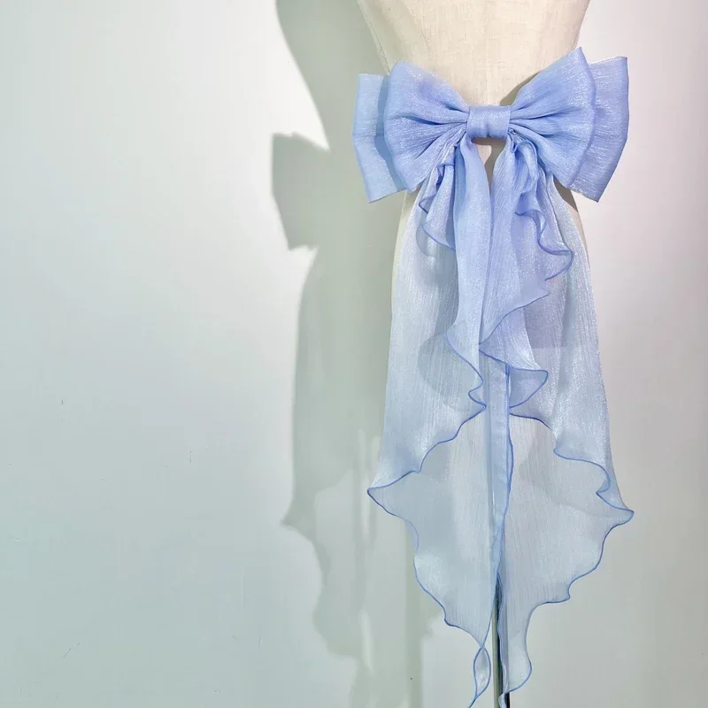 후행 활 반짝 이는 실크 더블 레이어 Bowknot 분 - Wedding Dress Supply 리뷰 및 가격