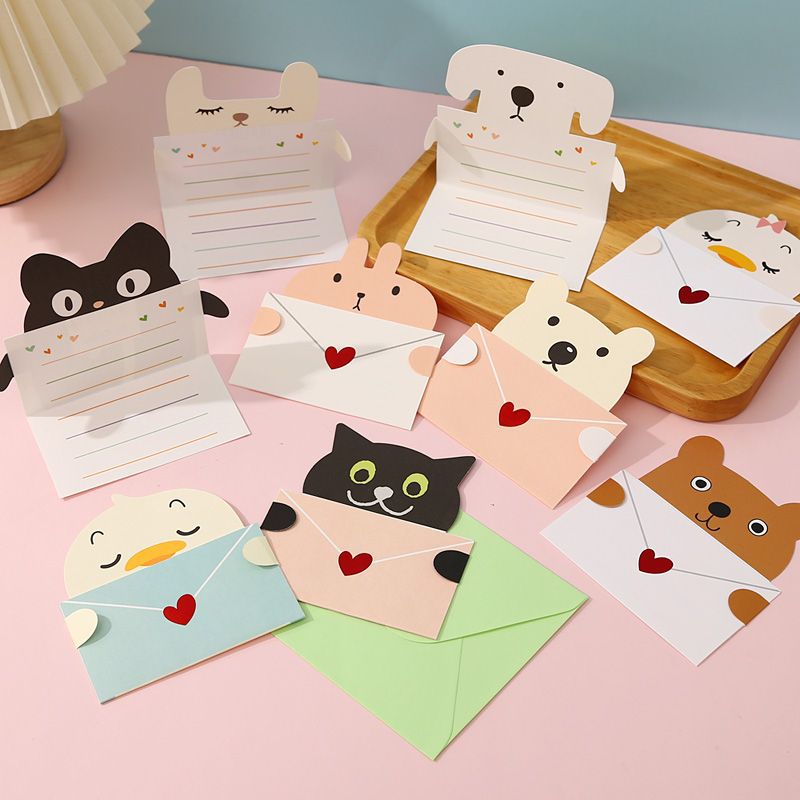 9Pcs 만화 동물 선물 카드 봉투 접힌 인사말 카드  - Wedding Sutra 리뷰 및 가격