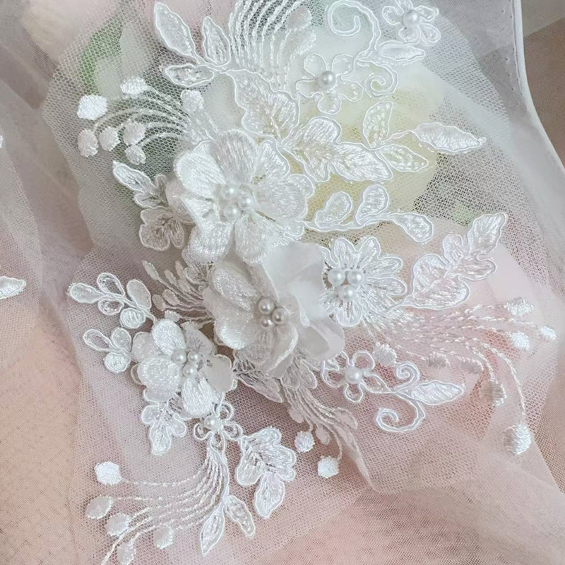 2PCS=1쌍, 로프 자수 진주 레이스 3D 미러 플라 - Wedding Dress Supply 리뷰 및 가격