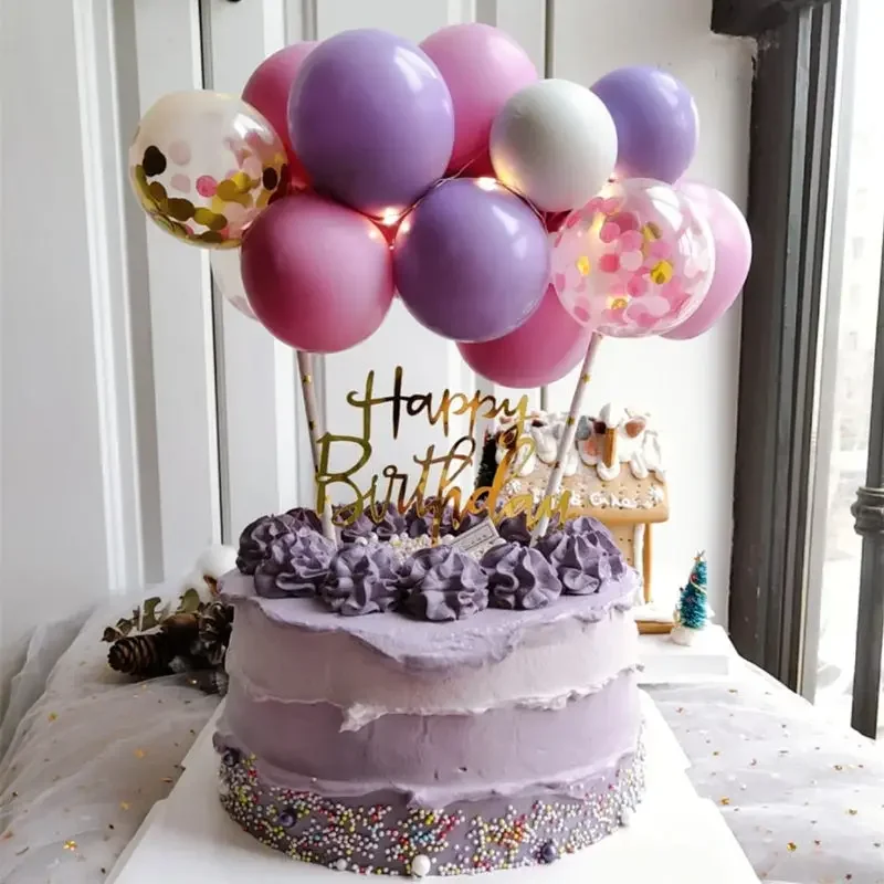10 Pcs 5 인치 풍선 케이크 토퍼 금속 색종이 공 - Confetti Balloon Set 리뷰 및 가격