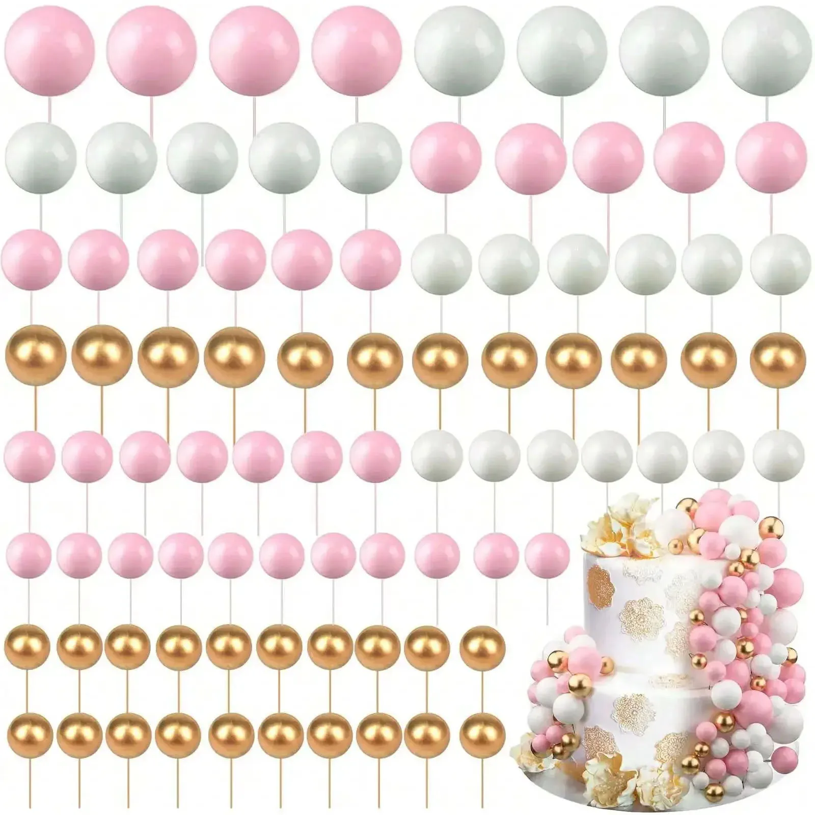 68Pcs 공 케이크 토퍼 장식 풍선 거품 케이크 공  - Confetti Balloon Set 리뷰 및 가격