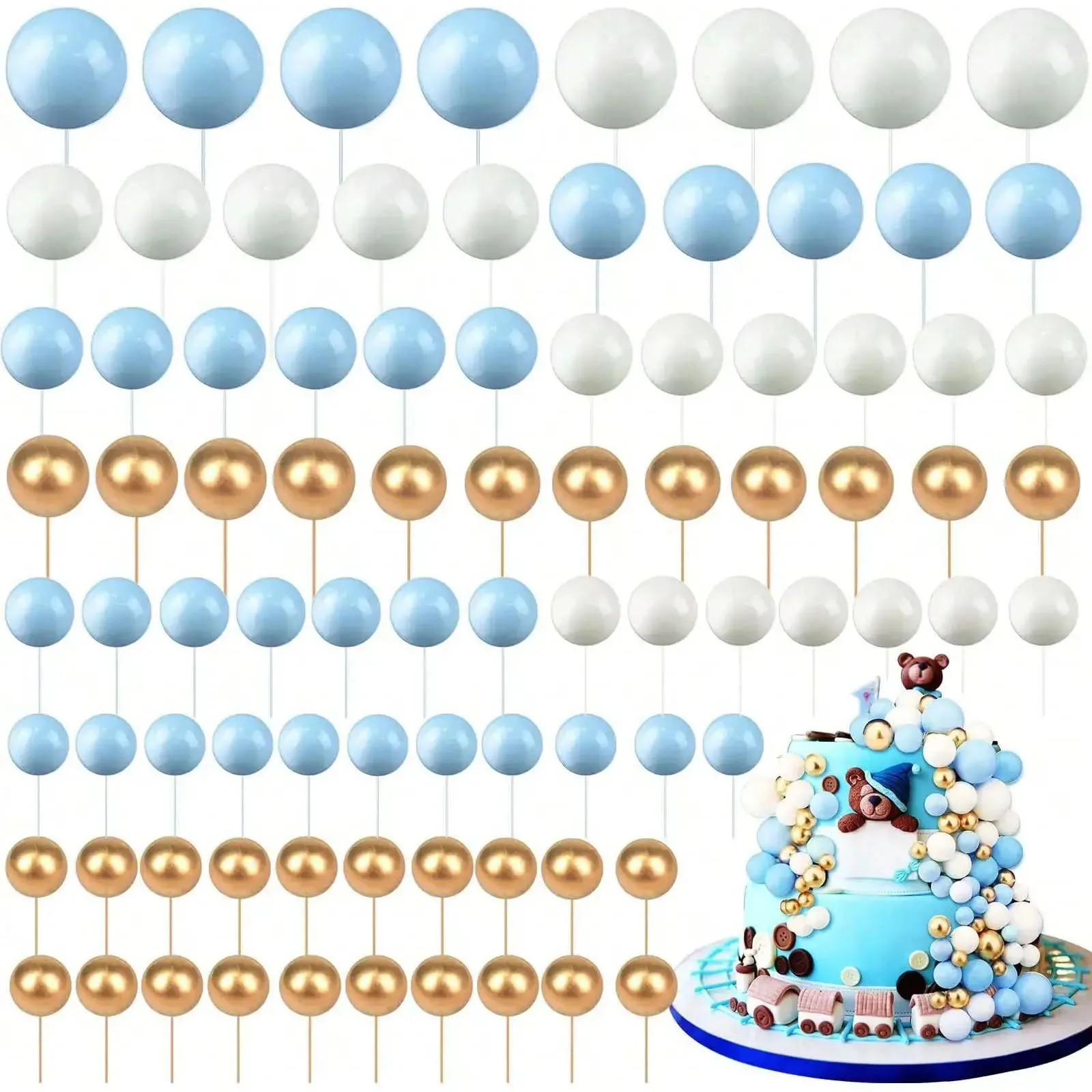68Pcs 공 케이크 토퍼 장식 풍선 거품 케이크 공  - Confetti Balloon Set 리뷰 및 가격