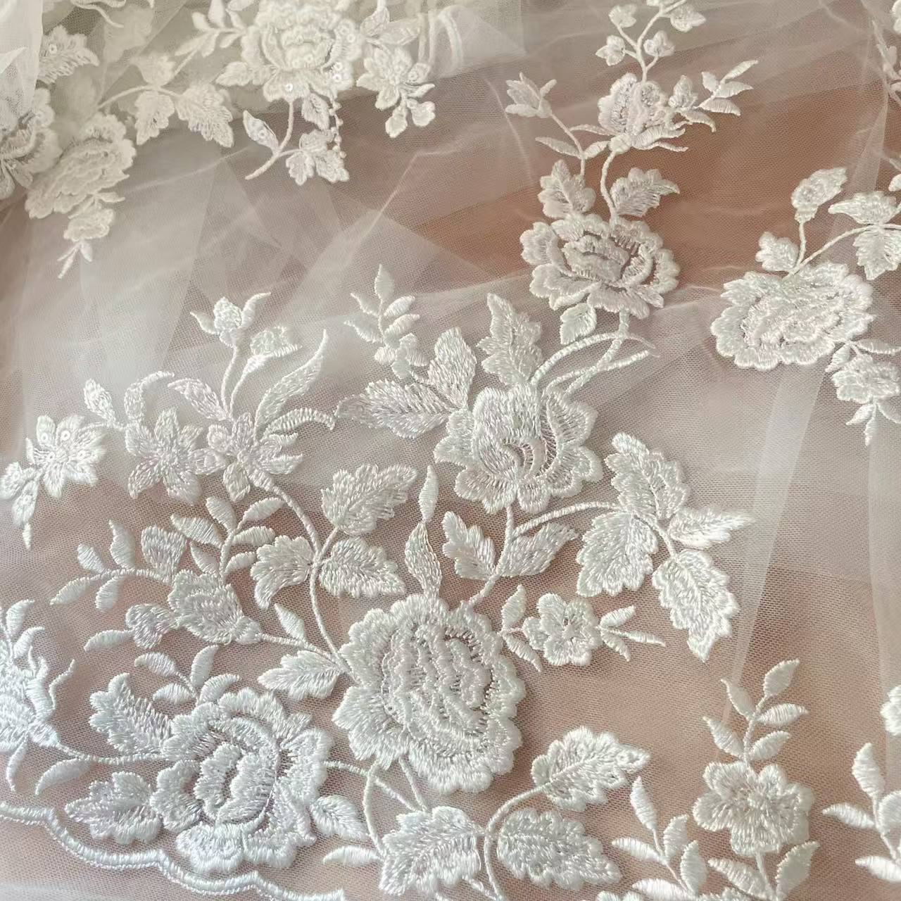 프랑스 자수 레이스 원단, 아름다운 꽃, 로맨틱 웨딩  - Wedding Dress Supply 리뷰 및 가격